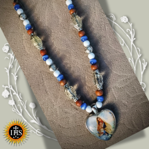 Colar com pingente de Nossa Senhora e o Menino Jesus (mod.1)