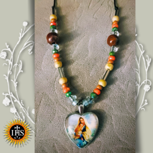 Colar com pingente de Nossa Senhora e o Menino Jesus (mod.2)